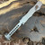Heretic Knives Custom Hydra Prototype OTF Auto Recurve Royalloy Stainless Steel Handle w/ Flamed Ti Charging Handle Hand Compound Ground Mirror Polish Elmax Blade Flamed Ti Hardware