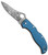Spyderco Stretch Blue Nishijin Glass Fiber Damascus C90GFBLPD
