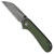 Civivi Elementum Liner Lock Green Canvas Micarta Handle Damascus Wharncliffe Blade C18062AF-DS1