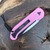Microtech LUDT Auto Cerakote Pink Smooth Chassis Black Serrated 135S-2BPK