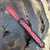 Microtech Makora D/E Weathered Red Bubble Inlay Weathered Red Standard Signature Series Nickel Boron Internals 206-1BIWRDS