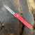 Microtech UTX-70 D/E Distressed Red Handle Apocalyptic Full Serrated Blade 147-12DRD