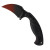Toor Knives Slasher Karsumba Karambit Fixed Blade Black G10 Handle Crimson to Shadow Black Blade