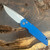 Pro-Tech TR-3 X1 Blue Fish Scale Handle Stonewash Blade TR-3X1SWBLUE