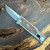 Reate EXO Mini T/E Gravity Knife Titanium Handle w/ Burlap Micarta Inlay Stonewash Standard Blade