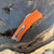 Heretic Knives ROC Curved OTF Orange Handle Stonewash Standard H060-2A-ORG