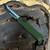 Heretic Knives Hydra OTF Auto T/E OD Green Handle Two Tone DLC Serrated Blade H006-11B-GRN