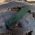 Heretic Knives Hydra OTF Auto T/E OD Green Handle Two Tone DLC Serrated Blade H006-11B-GRN