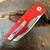 Vero Engineering Axon Mini Liner Lock Red G10 Handle Hand Satin Blade