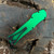 Heretic Knives Hydra OTF Auto T/E Toxic Green Handle Two Tone DLC Serrated Blade H006-11C-TXGRN