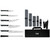 KAI Pro 7 Piece Culinary Set Black POM Handles Hammered Blades With Knife Roll HTS0799