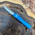 Microtech Ultratech T/E Blue Handle Stonewash Blade Partial Serrated 123-11BL