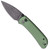 Civivi Qubit Button Lock Green Aluminum Handle Black Hand Rubbed Damascus Blade C22030E-DS1