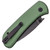 Civivi Qubit Button Lock Green Aluminum Handle Black Hand Rubbed Damascus Blade C22030E-DS1