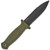 Demko Armiger 4 Fixed Blade OD Green Handle Black Double Edge Serrated Spear Point Blade