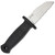 Demko Armiger 2 Fixed Blade Neck Knife Black Handle Satin Serrated Shark Foot Blade
