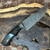 Jan Hafinec Custom Fixed Blade Dyed Box Elder Handle Damascus Bowie Blade
