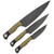 Benchmade 3 Piece Kitchen Knife Set OD Green G10 Handles Black Blades 4000BK-01