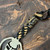 Microtech Marfione Spartan Viper Skull Bead Lanyard w/ Spartan Pendant Gold/Black