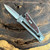 Reate EXO M D/E Gravity Knife Titanium Handle w/ Red Black G10 Damascus Pattern Inlay Satin Standard Blade