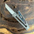 Reate EXO M T/E Gravity Knife Titanium Handle w/ Multi-Color G10 Damascus Pattern Inlay Satin Standard Blade