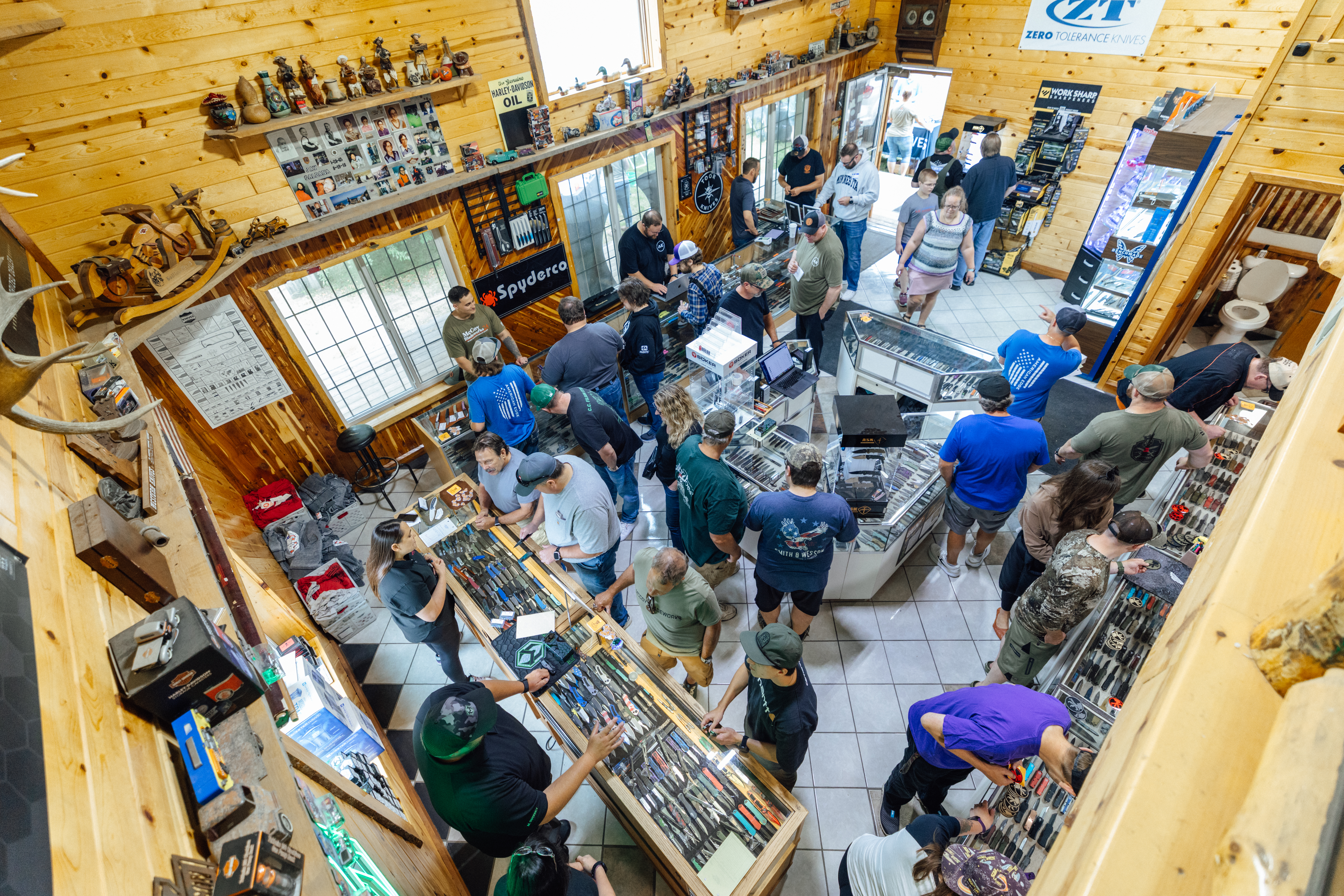 Packed Showroom Full of Customers