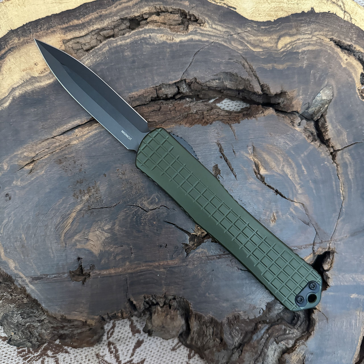 Heretic Knives Manticore X D/E OD Green Frag Handle DLC Blade