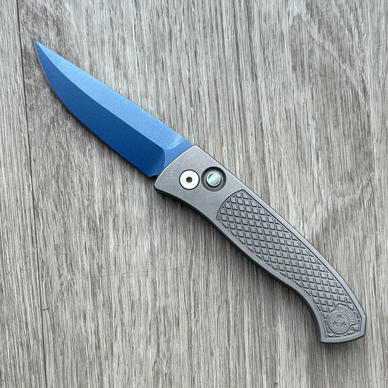 Pro-Tech Brend Classic Auto Diamond Textured Blasted/Tumbled 17-4 Steel ...