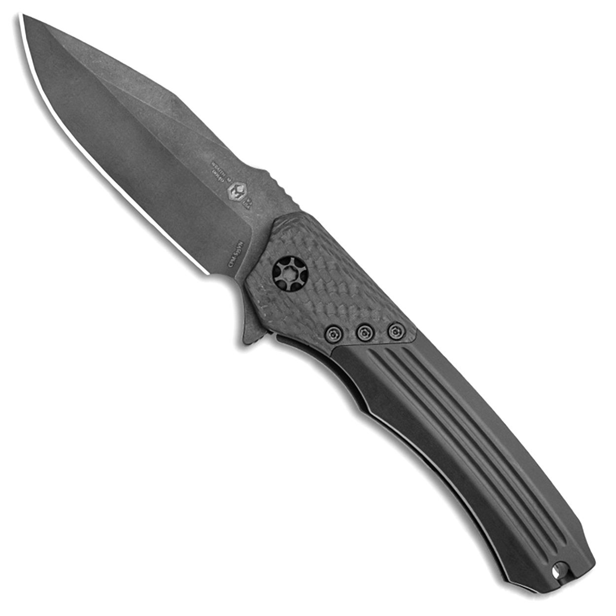 Heretic Knives Wraith Manual S/E Tactical Black Handle Carbon Fiber