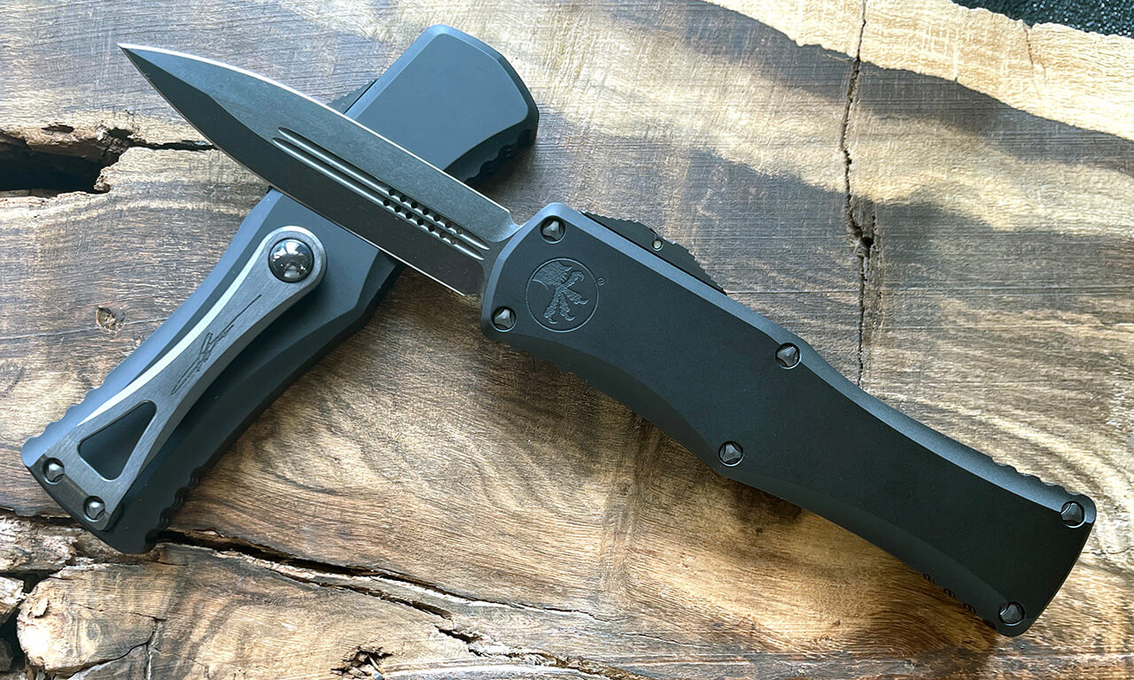 Microtech Hera D/E Shadow DLC Blade DLC Hardware Tritium Button ...