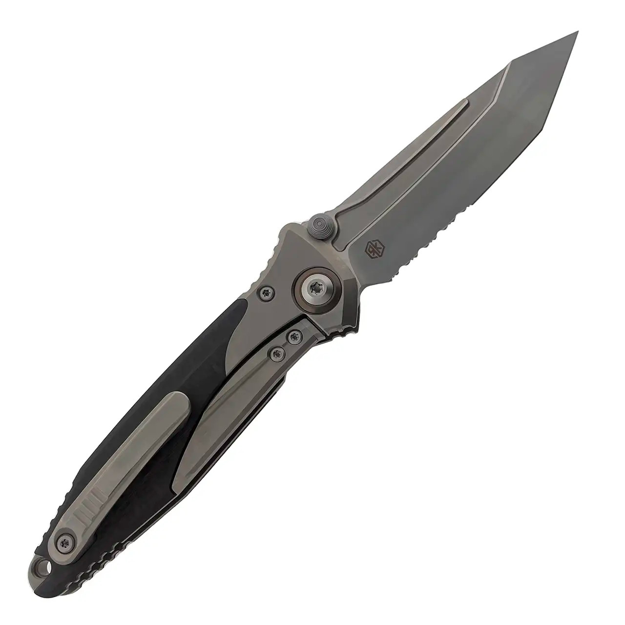 Microtech Bravo T/E Titanium Handle w/ Carbon Fiber Scaled Bead