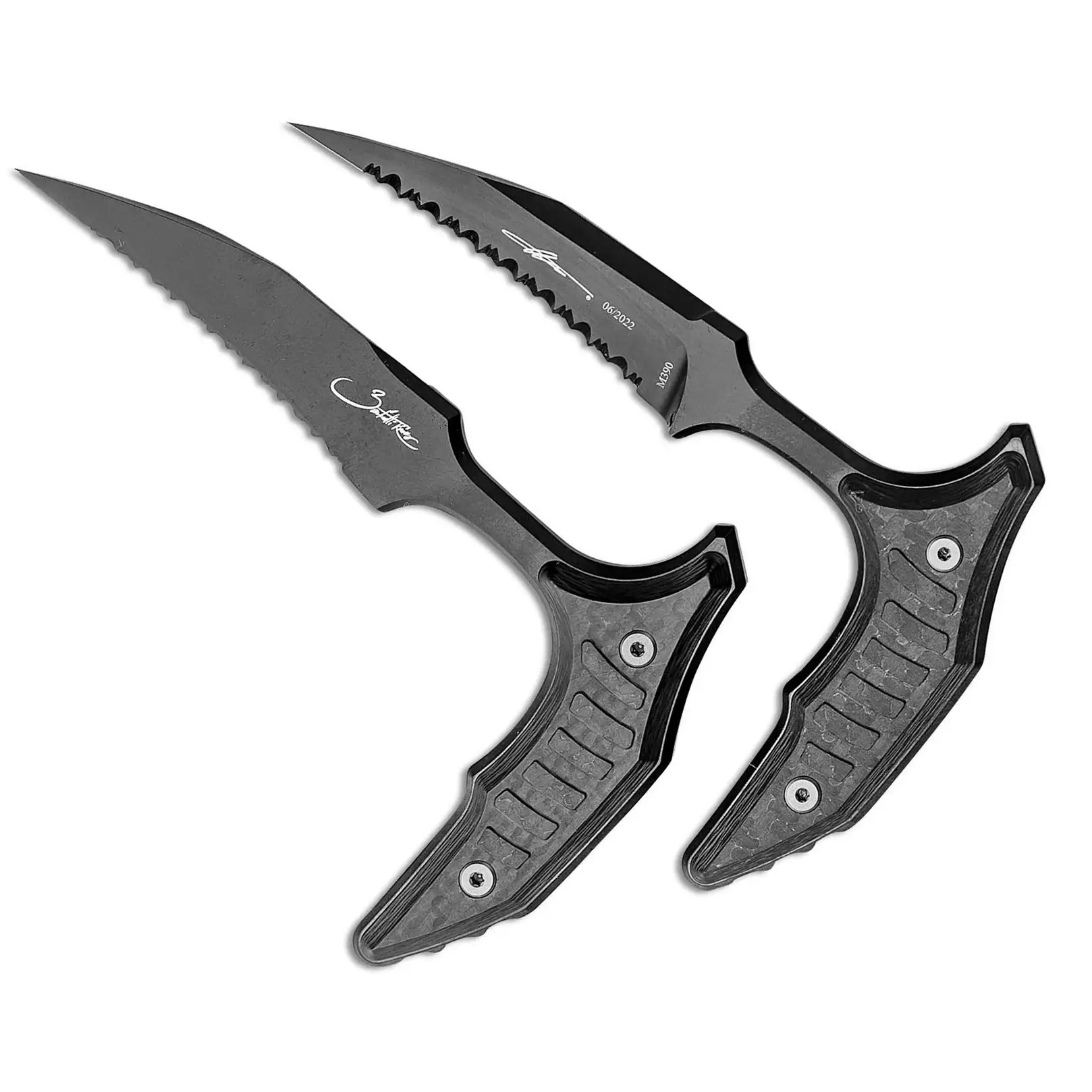 Microtech/Bastinelli Creations Signature Series Double BEE Push Dagger Set  2.5 M390 Bead Blasted Wharncliffe Blades, Black G10 Handles, Kydex Dual  Sheath - KnifeCenter - 218D-9GTBKS - Discontinued