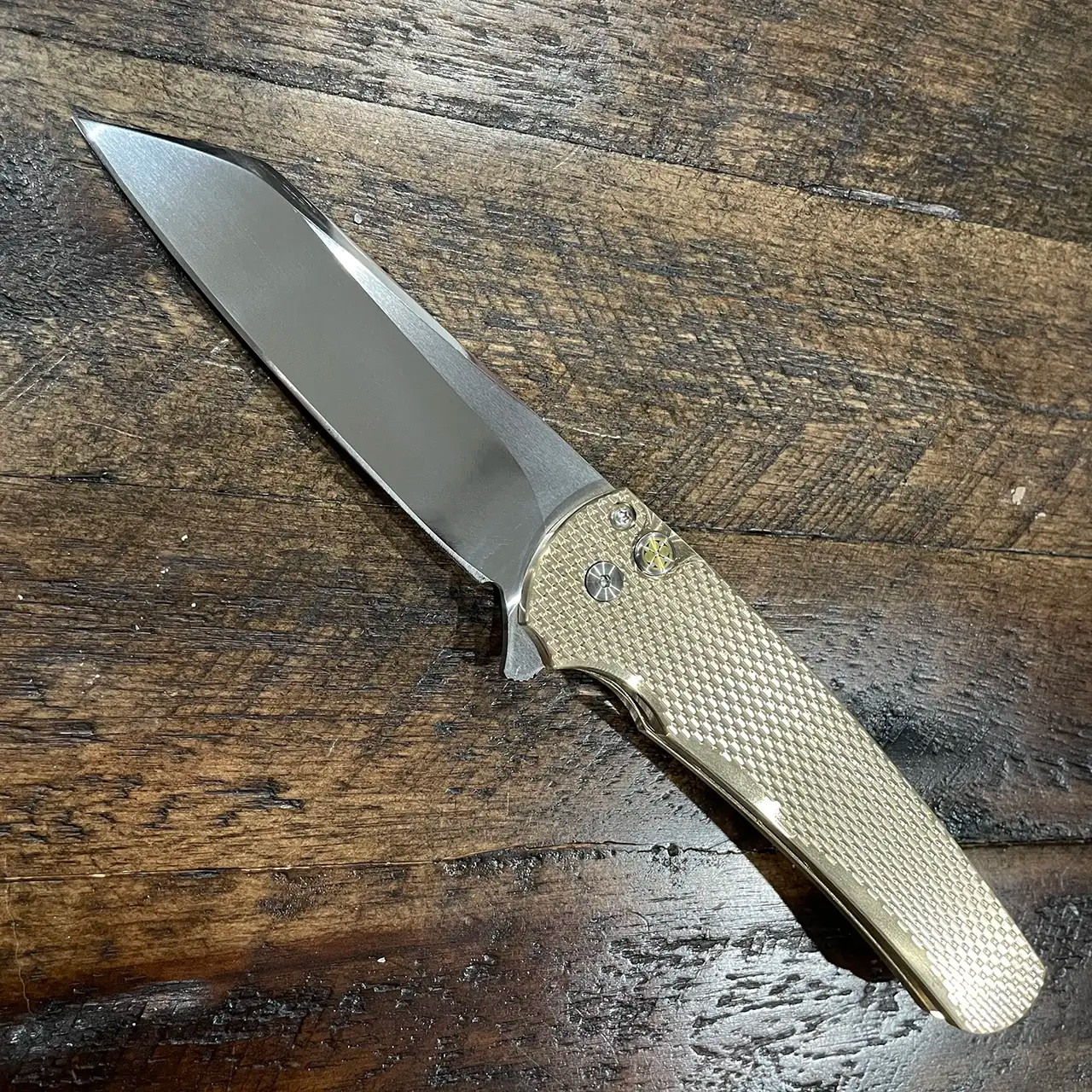 Pro-Tech Malibu Button Lock Flipper Reverse Tanto Textured Bronze