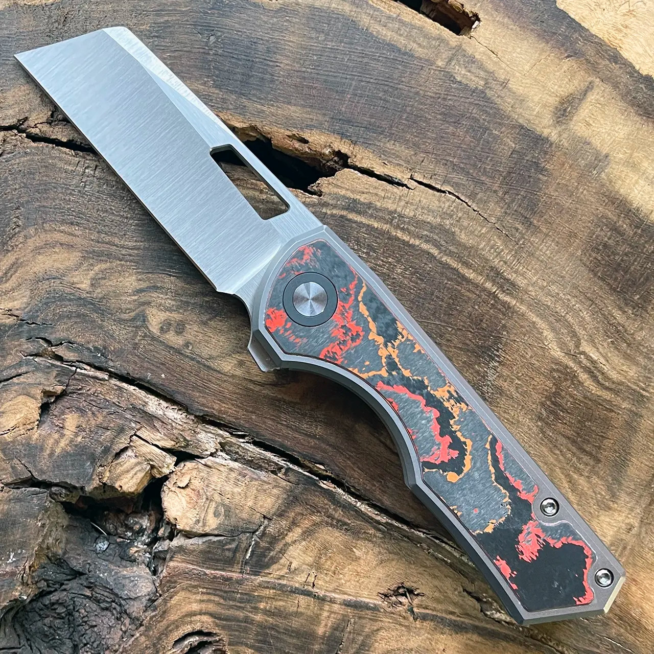 Brian Brown Yeager-M Frame Lock Flipper Titanium Handle w/ Sunset