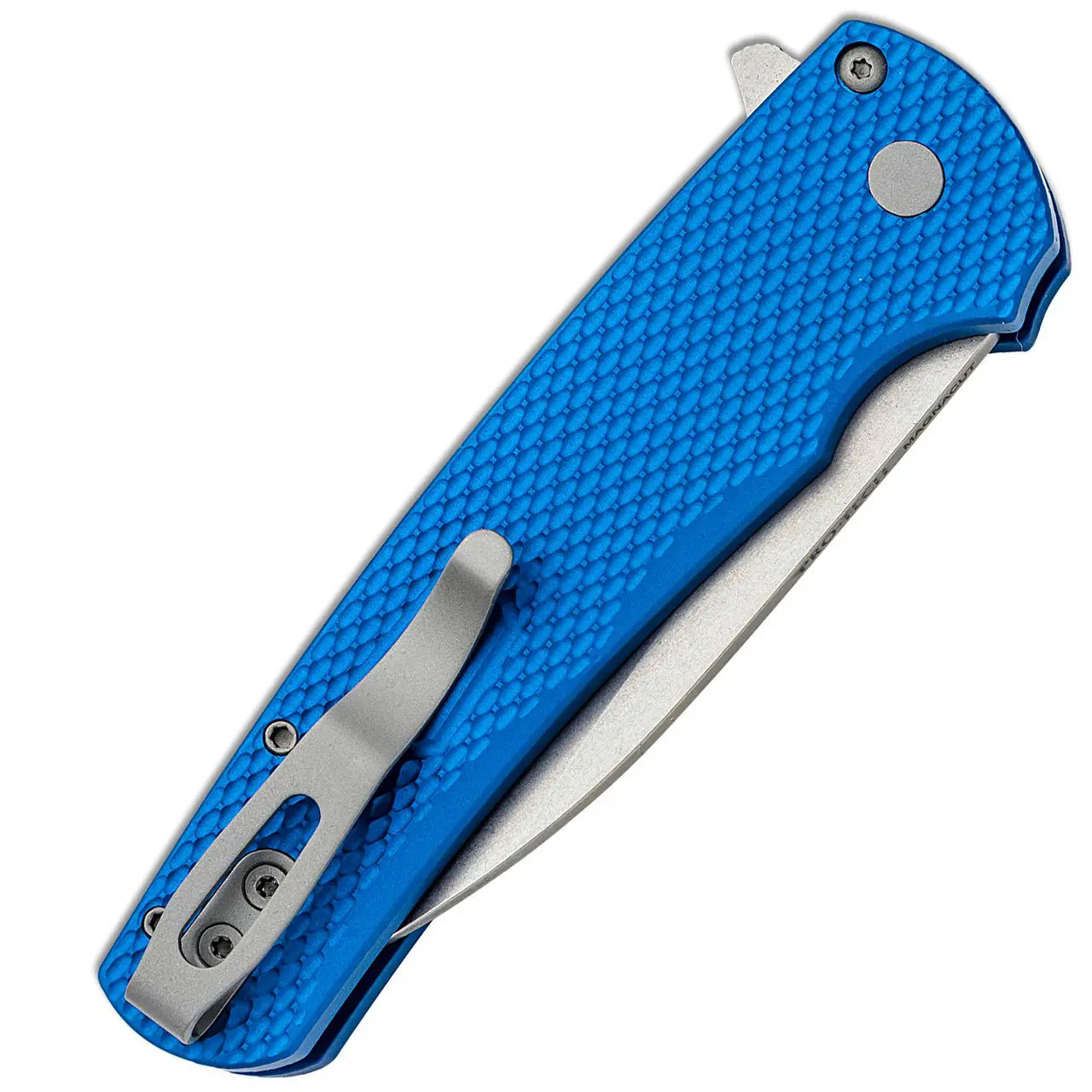 Pro-Tech Malibu Button Lock Flipper Wharncliffe Textured Blue Handle ...