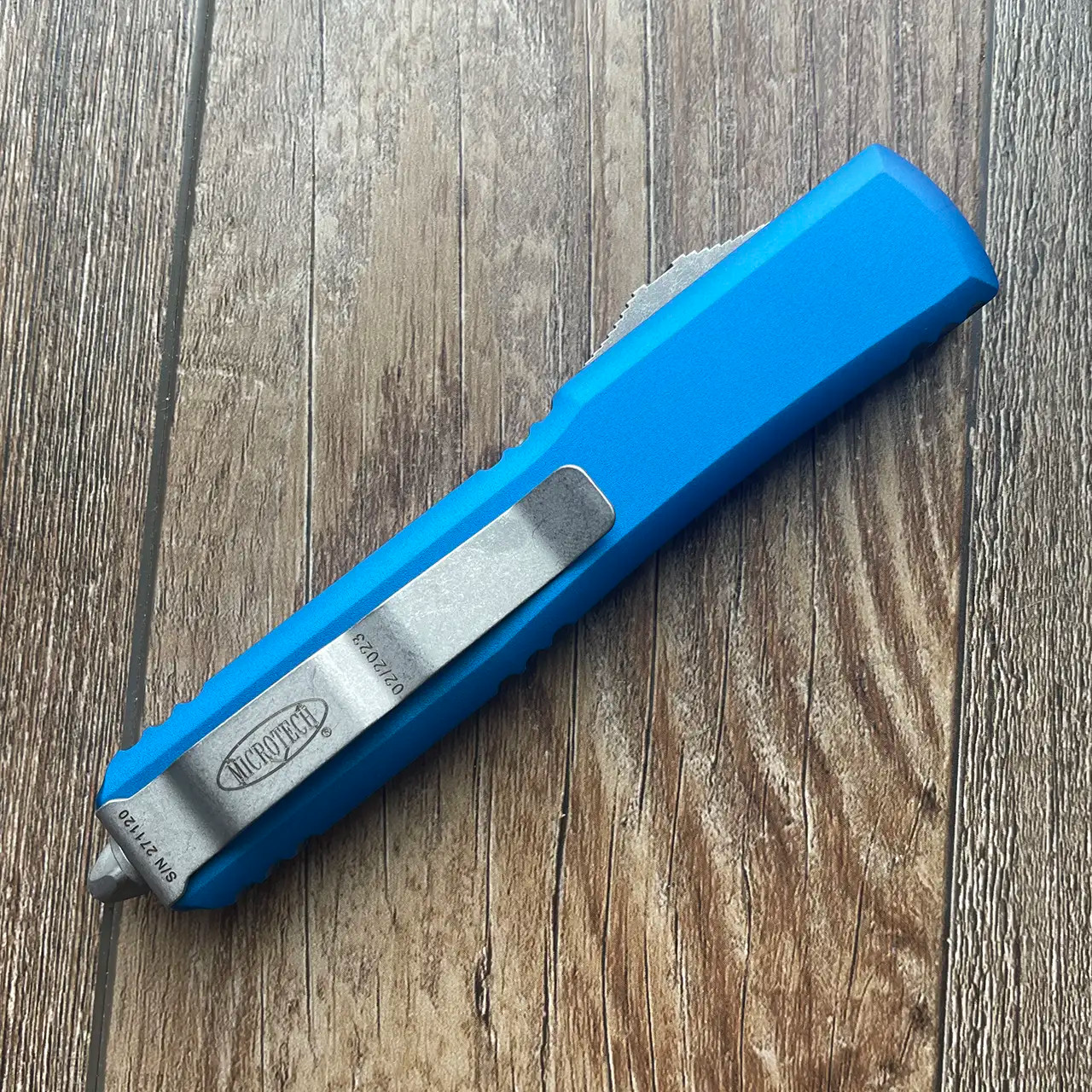 TECH テック MY02 新品 ブルーアルマイト Microtech Stitch Ram-Lok Manual Folder Turquoise Fluted Aluminum