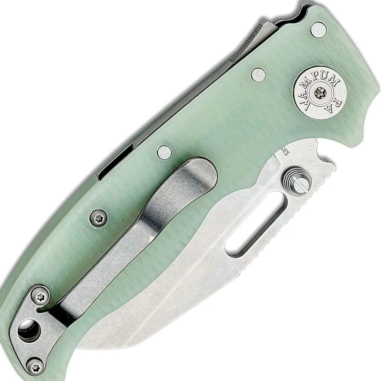 Demko AD-20.5 Shark Lock Tan G10 Handle Stonewash Shark Foot S35VN Blade