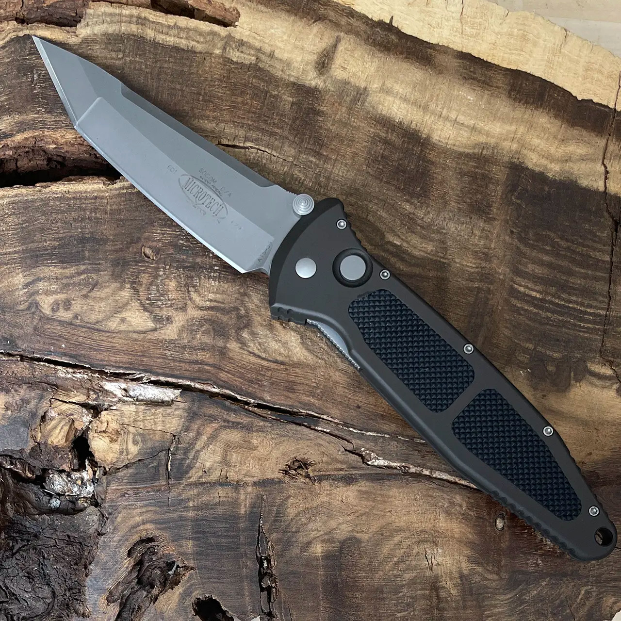 Microtech Socom D/A Auto Tanto Black Handle Bead Blast Standard