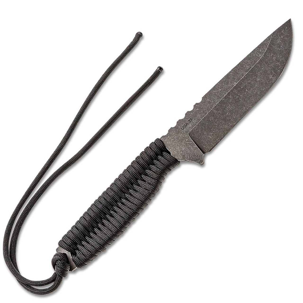 Toor Knives Field 2.0 S Fixed Blade Black Paracord Handle Shadow Black Oxide Blade American