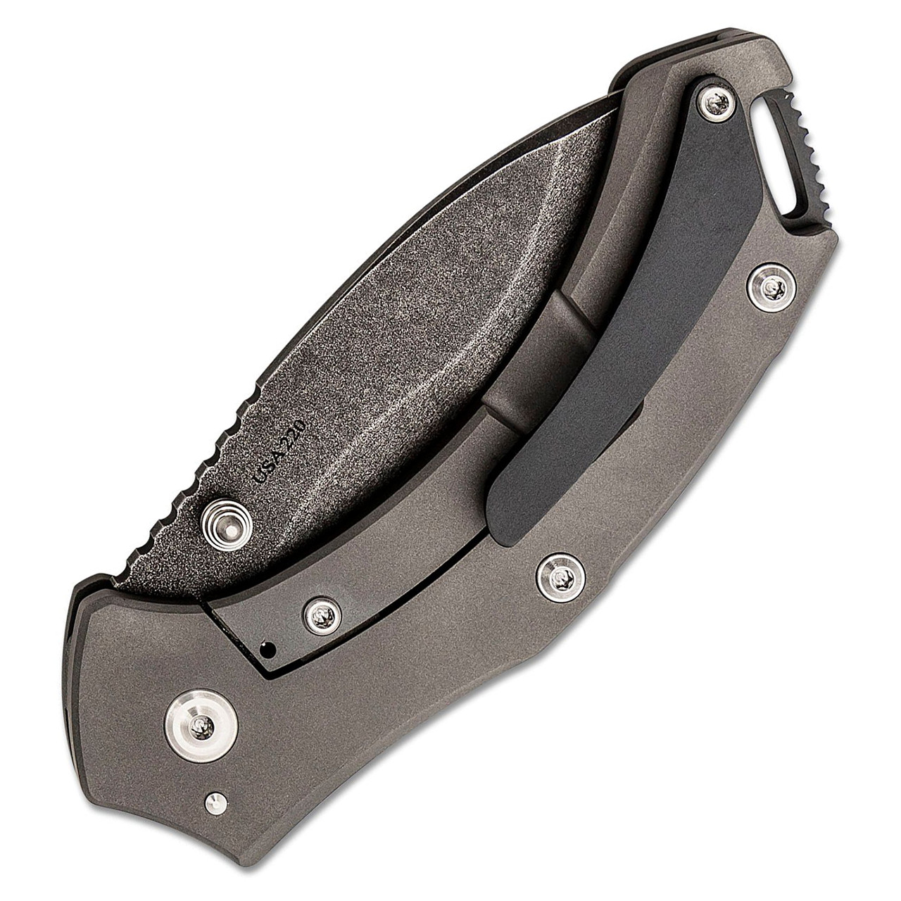 Toor Knives XT1 Alpha Frame Lock Slate Titanium Handles Black Blade