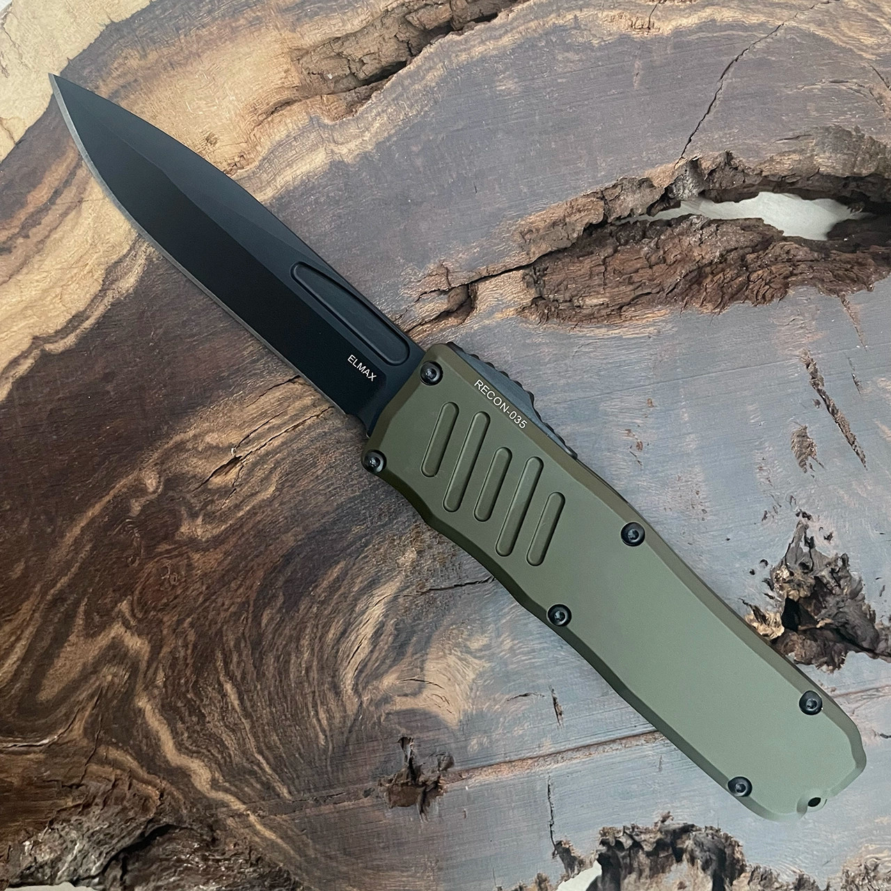 Guardian Tactical RECON035 S/E OD Green Handle Black Tactical Blade 98111 American Edge Knives