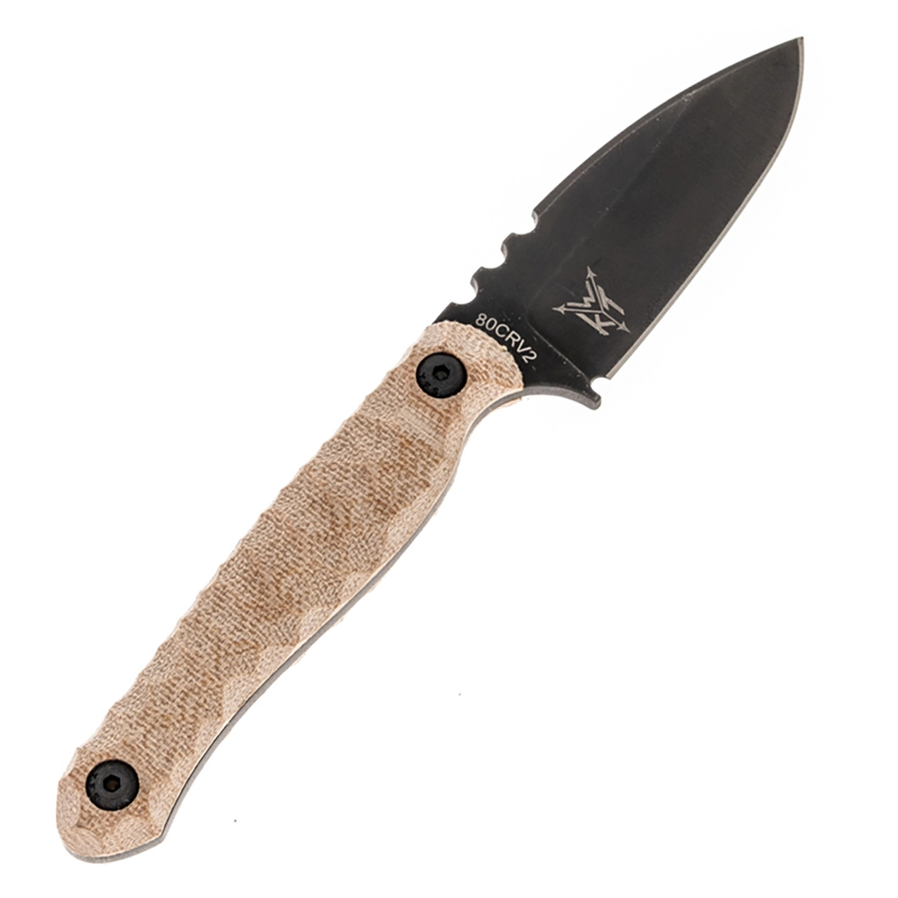 Wachtman Knife & Tool Eddy 2 Fixed Blade Coyote Tan Micarta Black