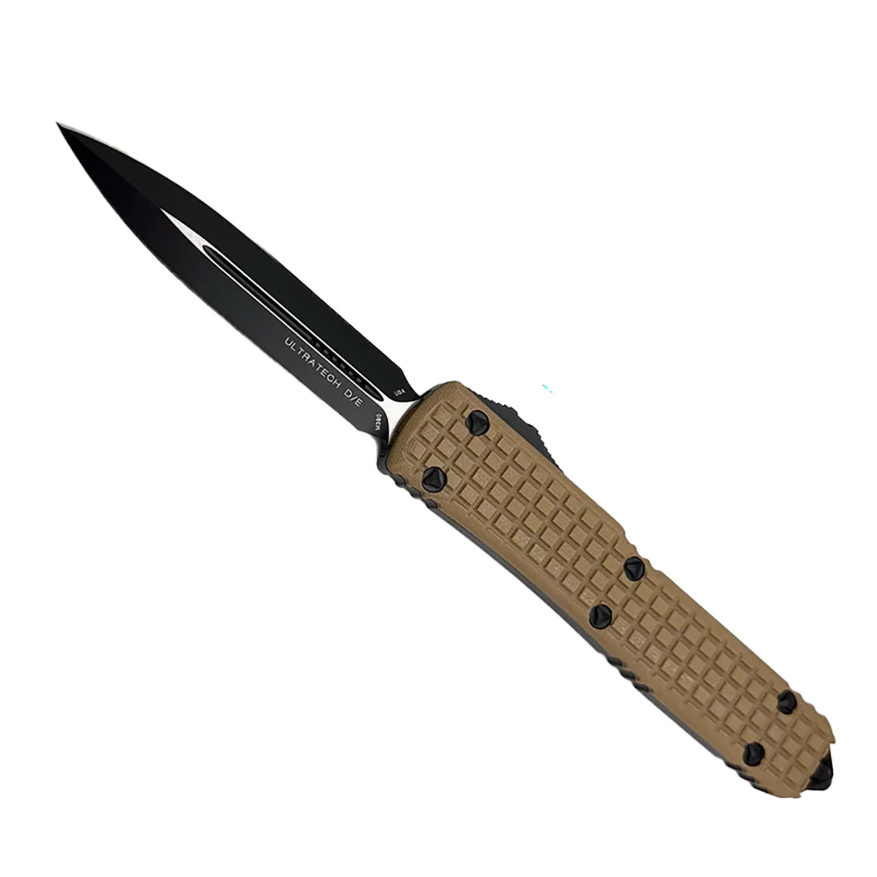 Microtech Ultratech D/E Tan Frag G10 Top Tactical Standard Signature