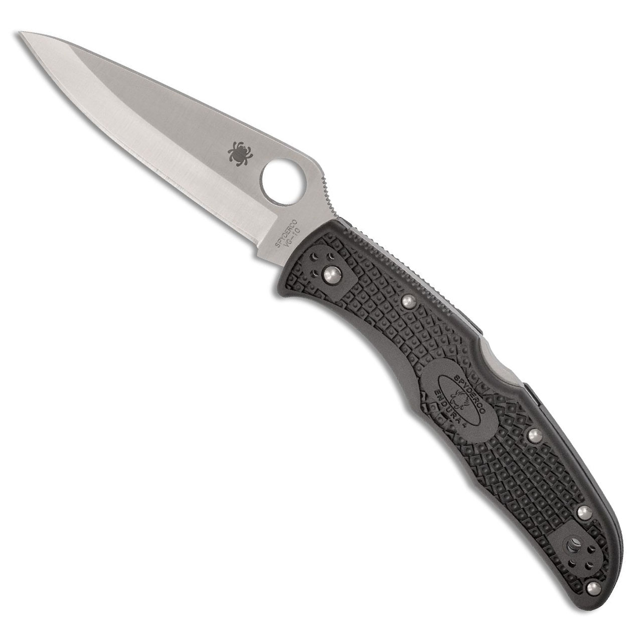 Spyderco Endura 4 Lock Back Black FRN Handle Satin Blade C10PBK ...