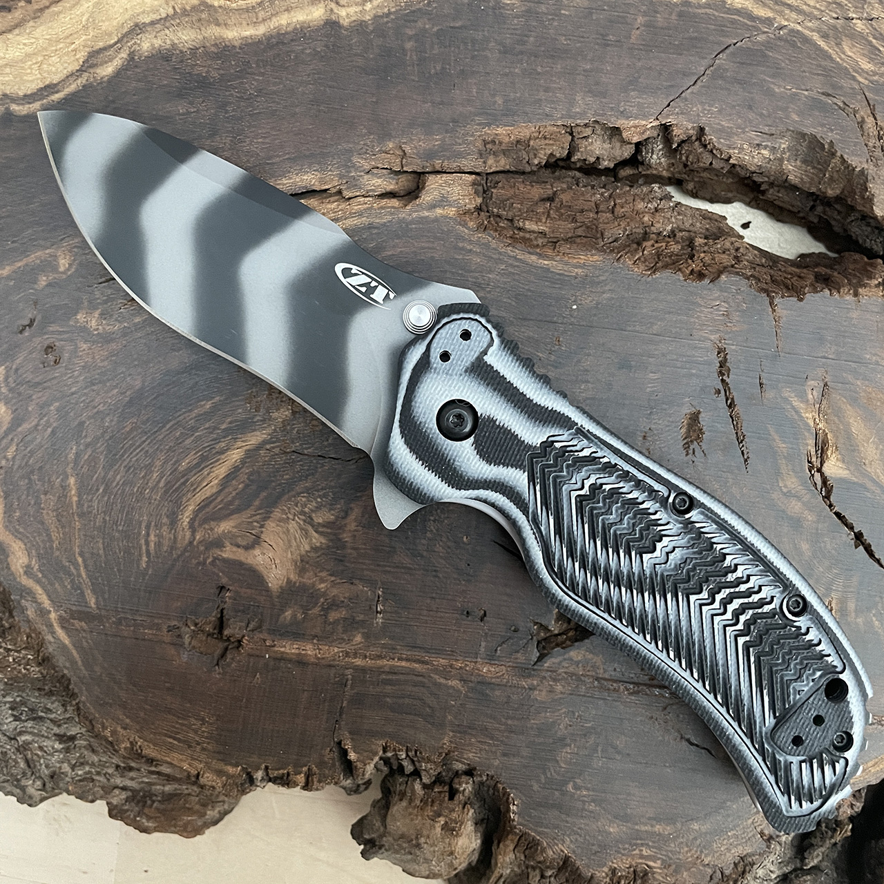 Zero Tolerance 0350TSBG Assisted Liner Lock Flipper Black and Gray G10