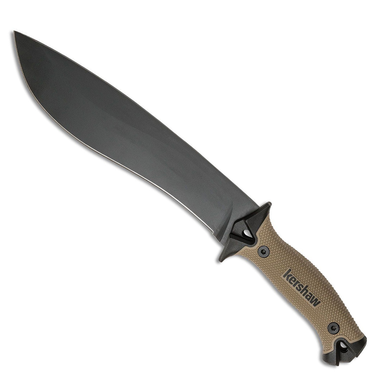 Kershaw 1077TAN Camp 10 Machete Tan Rubber Handle Black Blade ...