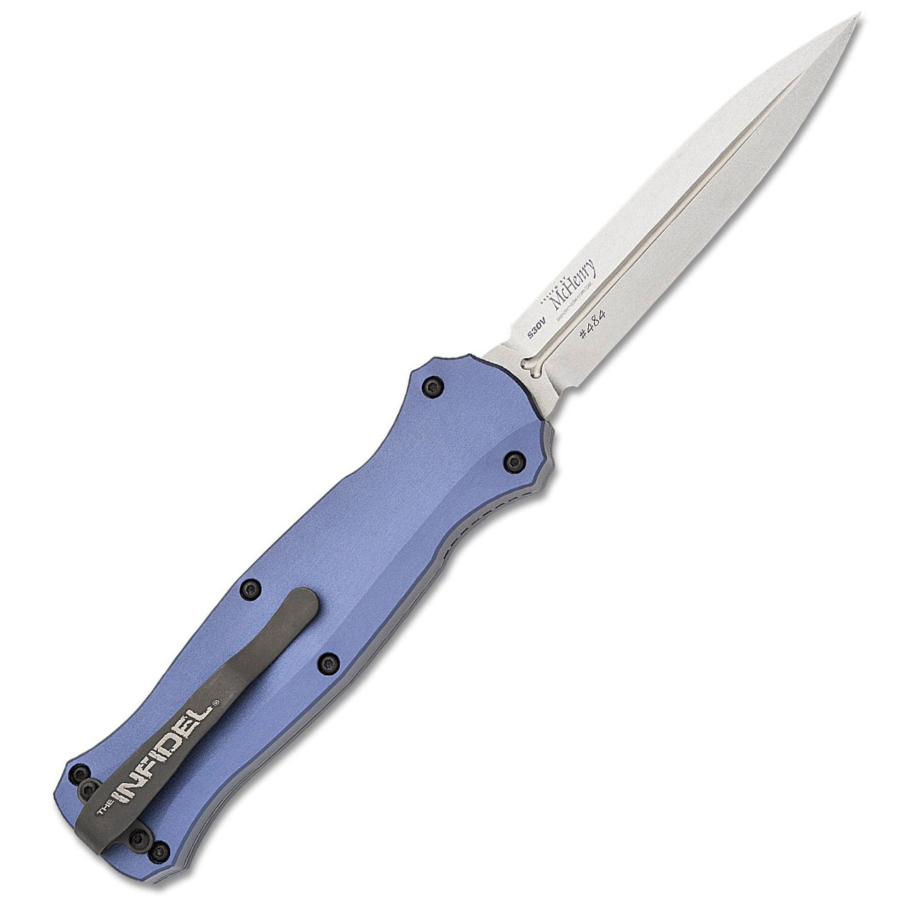 Benchmade Infidel OTF Auto Crater Blue Handle Stonewash Blade Limited