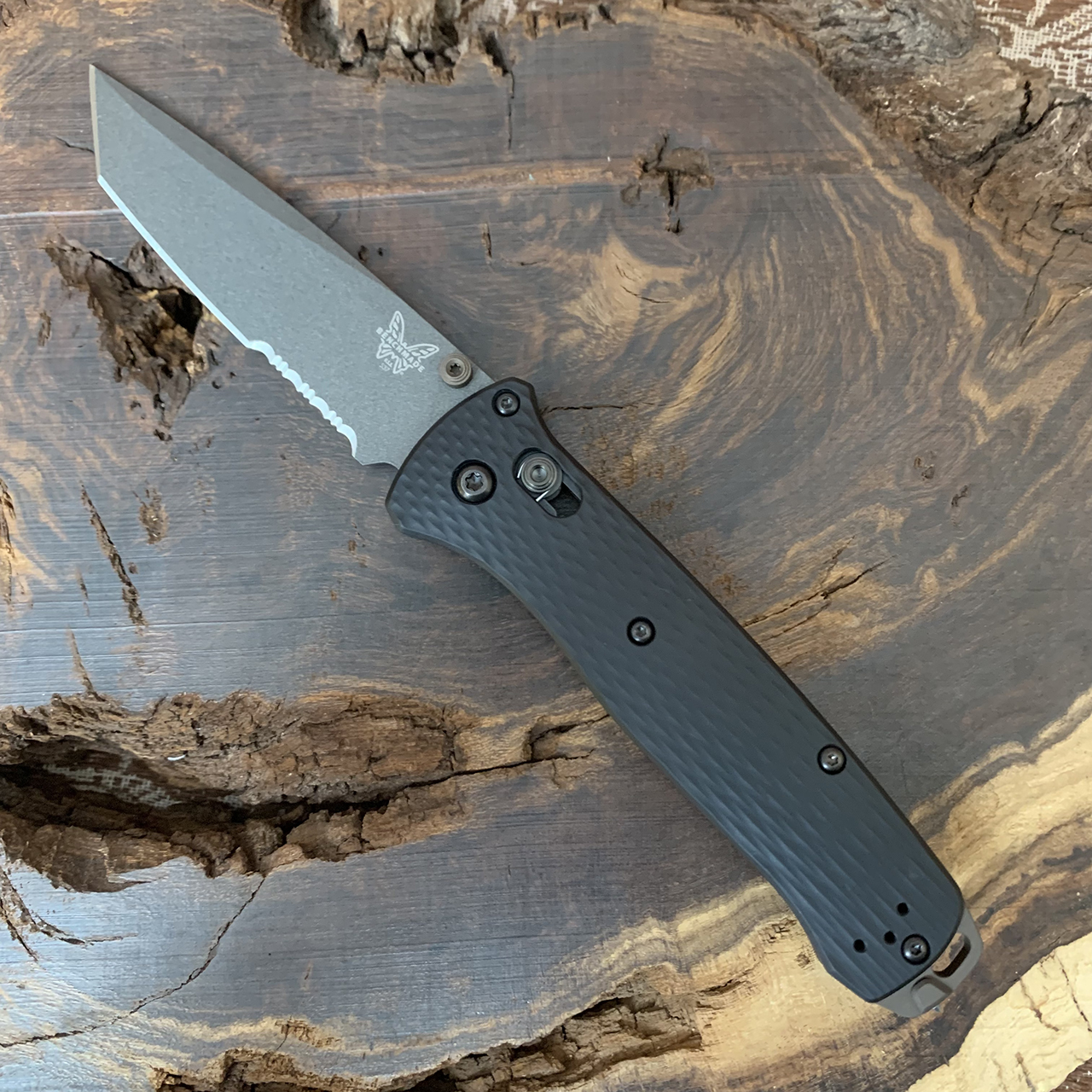 Benchmade Knives: 537GY-03 Bailout - Black Aluminum - CPM-M4 Tanto -  Tungsten Gray Cerakote - AXIS Lock