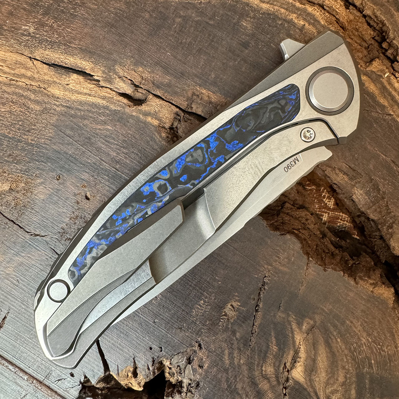 Shirogorov Hati Gen 3 Frame Lock Flipper Blue Techno Carbon Handle ...
