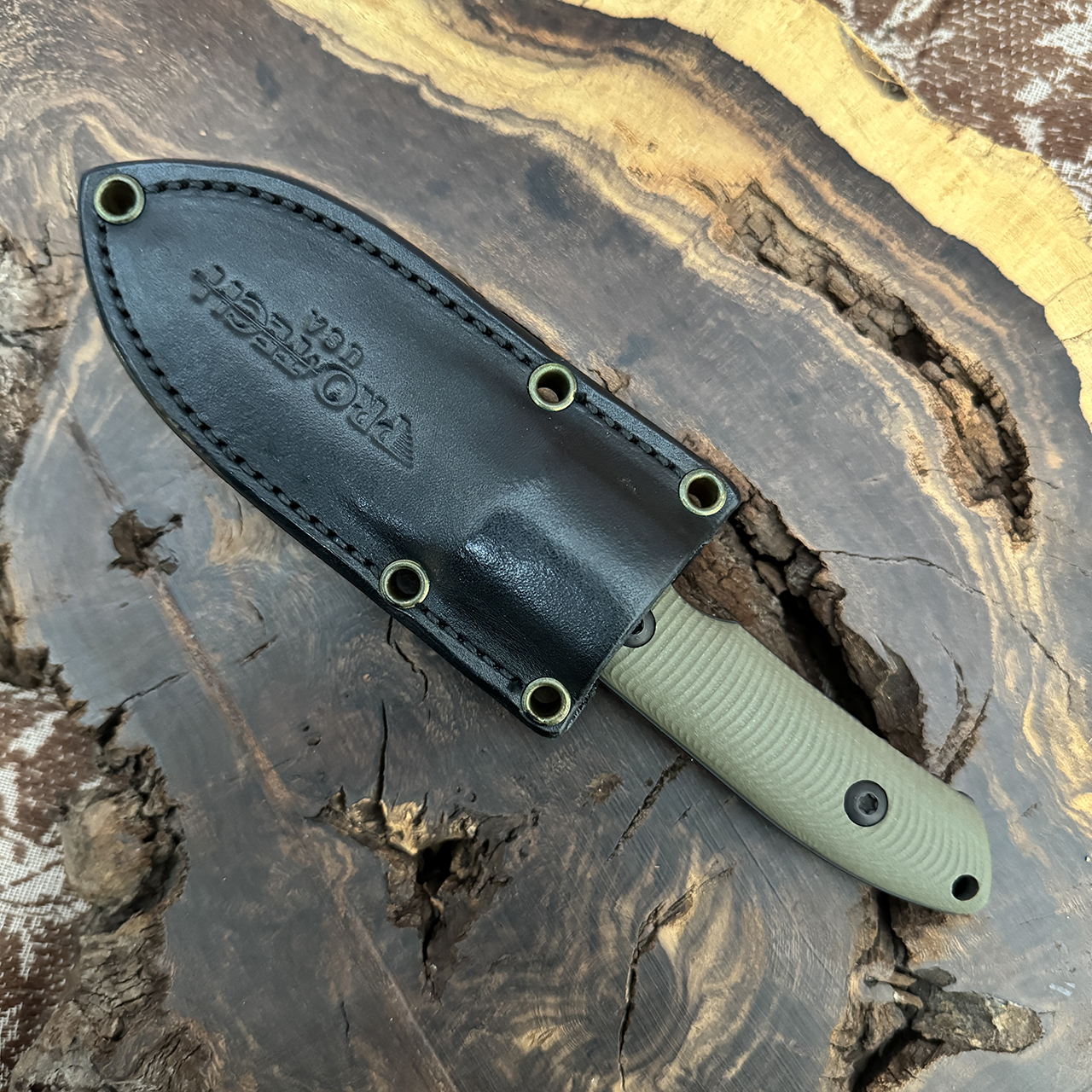 Pro-Tech Les George SBR Fixed Blade Green G-10 Handle DLC Blade